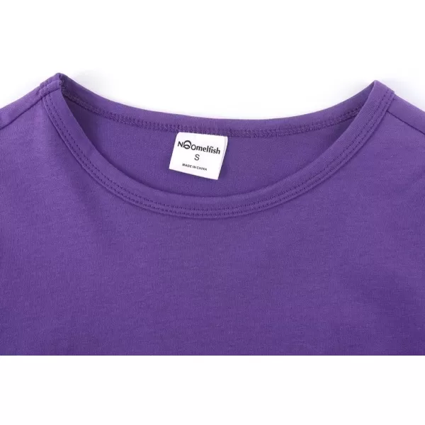 Noomelfish Girls Long Sleeve Heart Pocket TShirts Casual Cotton Tee Tops Blouse 512 YearsPurple