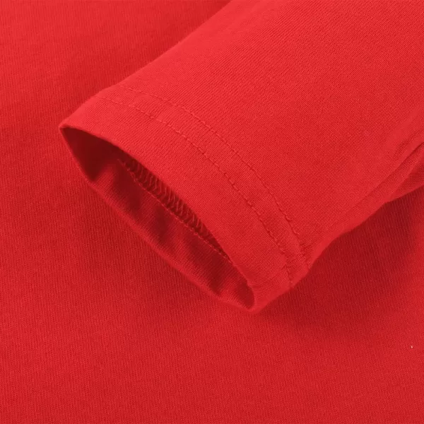 Noomelfish Girls Long Sleeve Heart Pocket TShirts Casual Cotton Tee Tops Blouse 512 YearsRed