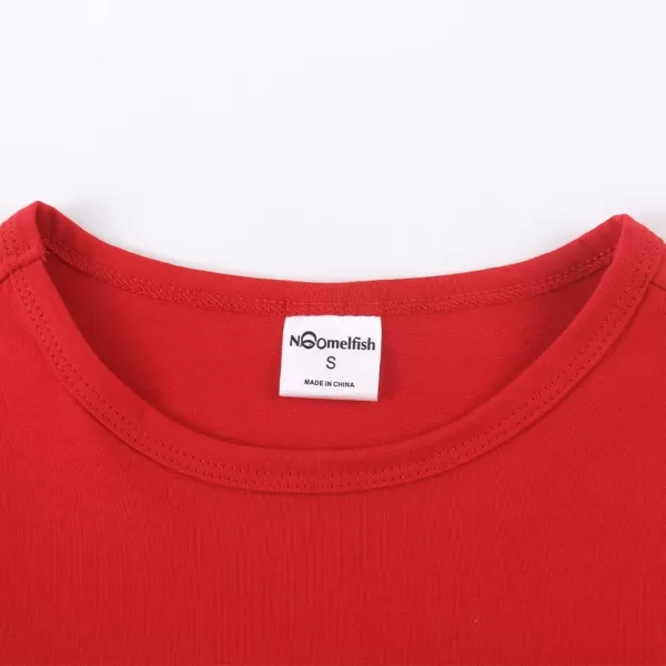 Noomelfish Girls Long Sleeve Heart Pocket TShirts Casual Cotton Tee Tops Blouse 512 YearsRed