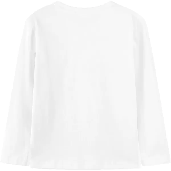 Noomelfish Girls Long Sleeve Heart Pocket TShirts Casual Cotton Tee Tops Blouse 512 YearsWhite