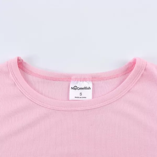 Noomelfish Girls Peplum Tunic Tops Cute Long Sleeve Shirts Blouses 512 YearsPink