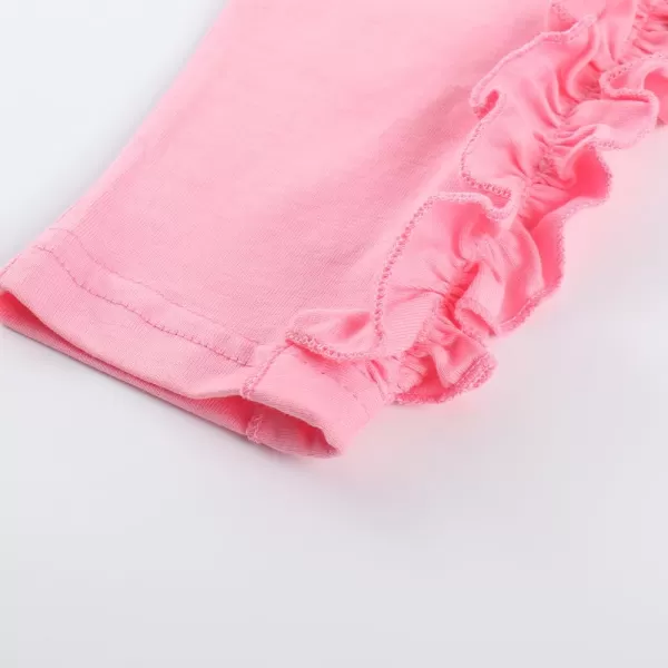 Noomelfish Girls Ruffle Long Sleeve TShirts Solid Color Tee Tops Blouse 512 YearsPink