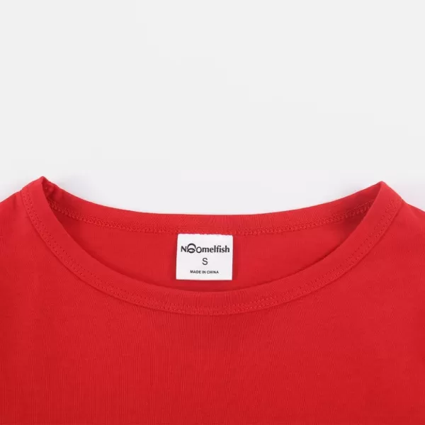 Noomelfish Girls Ruffle Long Sleeve TShirts Solid Color Tee Tops Blouse 512 YearsRed