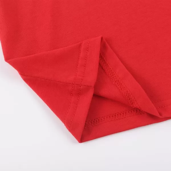 Noomelfish Girls Ruffle Long Sleeve TShirts Solid Color Tee Tops Blouse 512 YearsRed