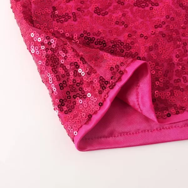 Noomelfish Girls Sparkly Sequin Shorts Elastic Waist Glitter Party Dance Short Pants 512 YearsHot Pink