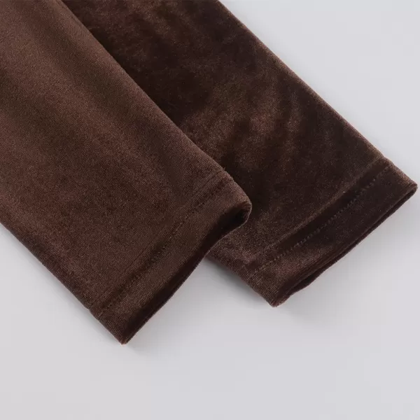 Noomelfish Girls Velvet Leggings Kids Soft Warm Stretch Yoga Pants512 YearsBrown