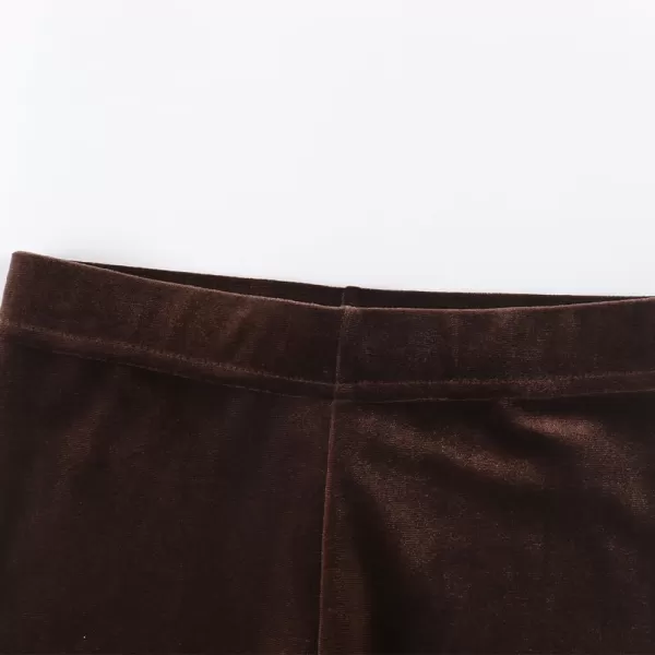 Noomelfish Girls Velvet Leggings Kids Soft Warm Stretch Yoga Pants512 YearsBrown