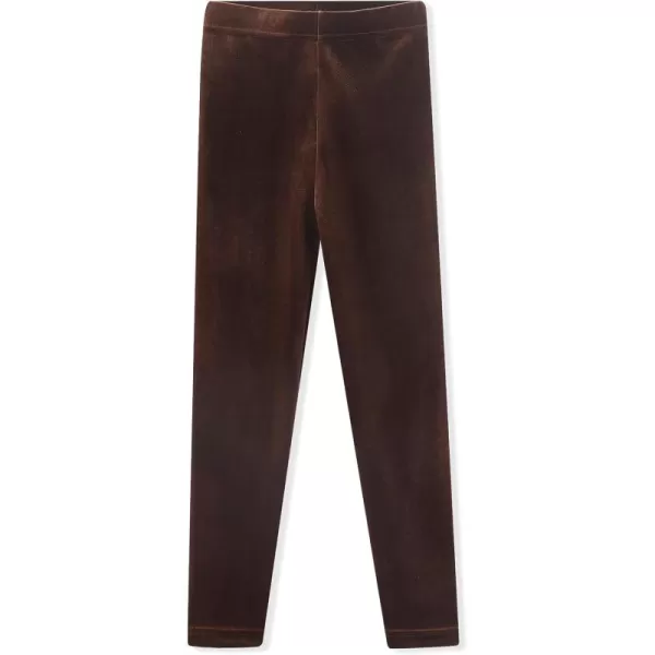 Noomelfish Girls Velvet Leggings Kids Soft Warm Stretch Yoga Pants512 YearsBrown