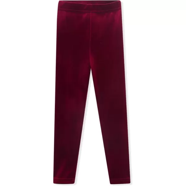 Noomelfish Girls Velvet Leggings Kids Soft Warm Stretch Yoga Pants512 YearsBurgundy