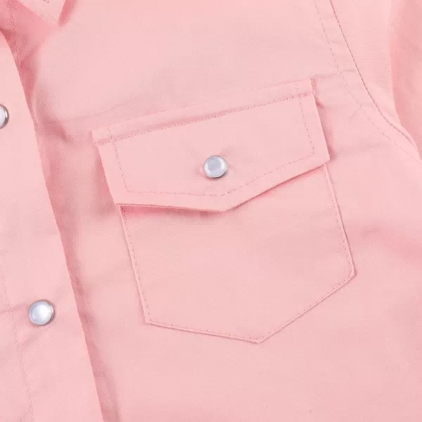 Noomelfish Girls Button Down Western Shirt Cowgirl Long Sleeve Blouse Tops 512 YearsPink