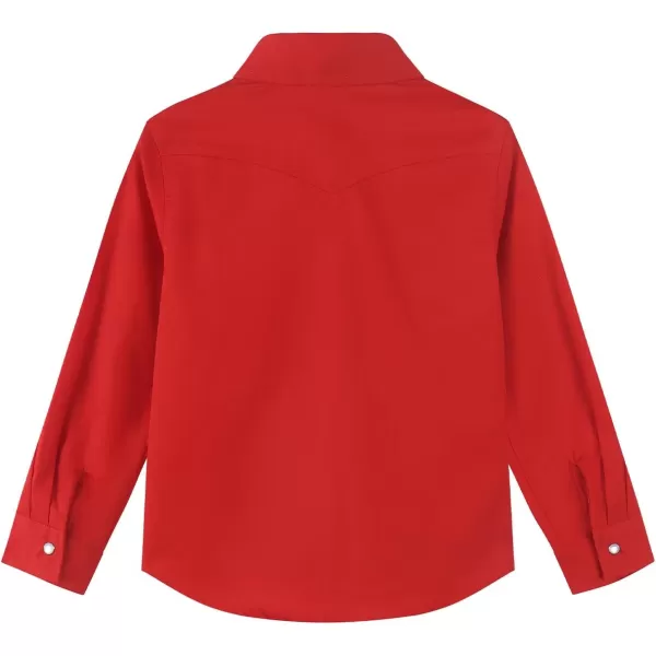 Noomelfish Girls Button Down Western Shirt Cowgirl Long Sleeve Blouse Tops 512 YearsRed