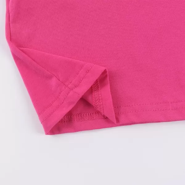 Noomelfish Girls Long Sleeve Crop Tops Kids Cute Dance Cropped TShirts 514 YearsHot Pink