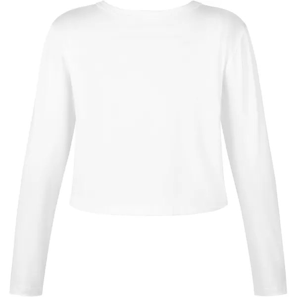 Noomelfish Girls Long Sleeve Crop Tops Kids Cute Dance Cropped TShirts 514 YearsWhite