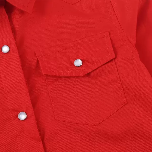 Noomelfish Girls Button Down Western Snap Shirt Cowgirl Long Sleeve Blouse Tops 512 YearsRed