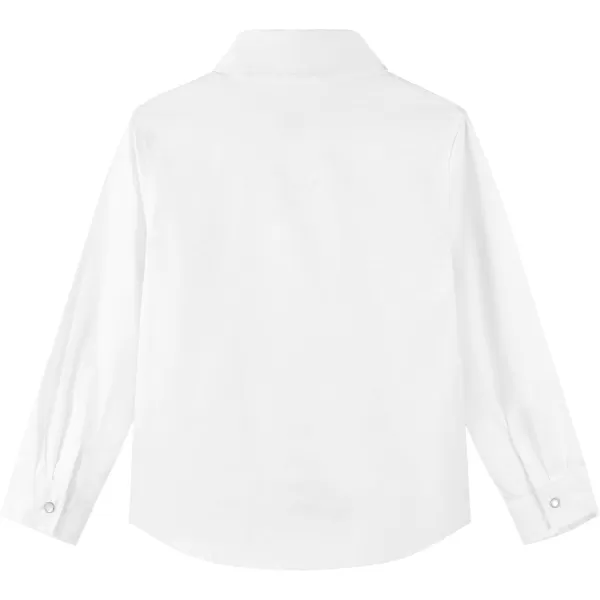 Noomelfish Girls Button Down Western Snap Shirt Cowgirl Long Sleeve Blouse Tops 512 YearsWhite