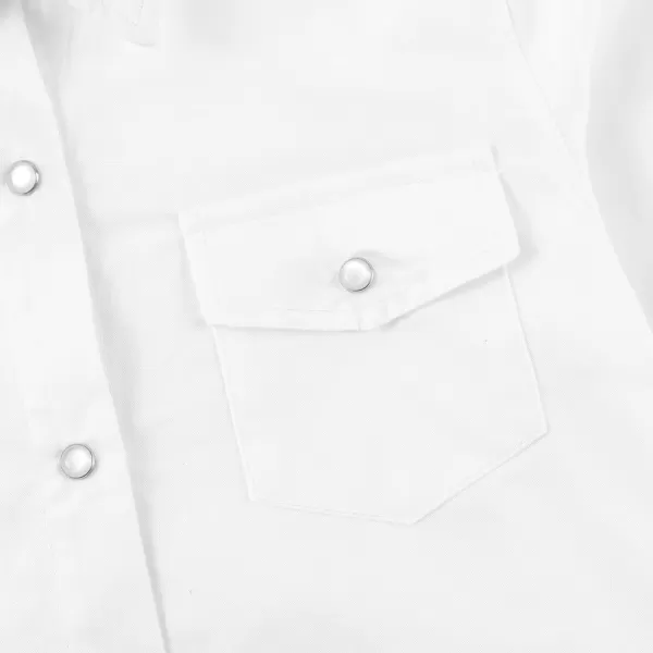 Noomelfish Girls Button Down Western Snap Shirt Cowgirl Long Sleeve Blouse Tops 512 YearsWhite