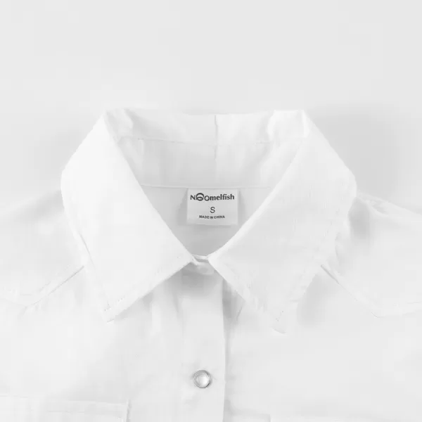 Noomelfish Girls Button Down Western Snap Shirt Cowgirl Long Sleeve Blouse Tops 512 YearsWhite