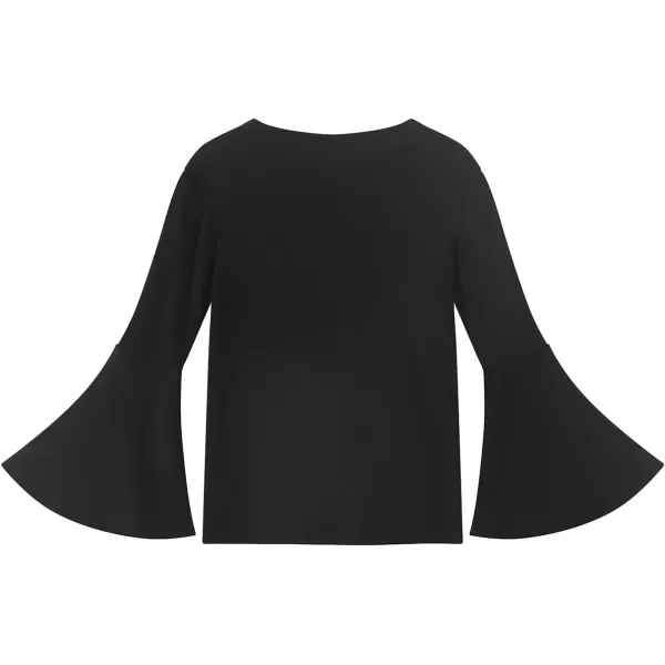 imageNoomelfish Girls Long Bell Sleeve Top Cute Western Shirts Blouse 512 YearsBlack