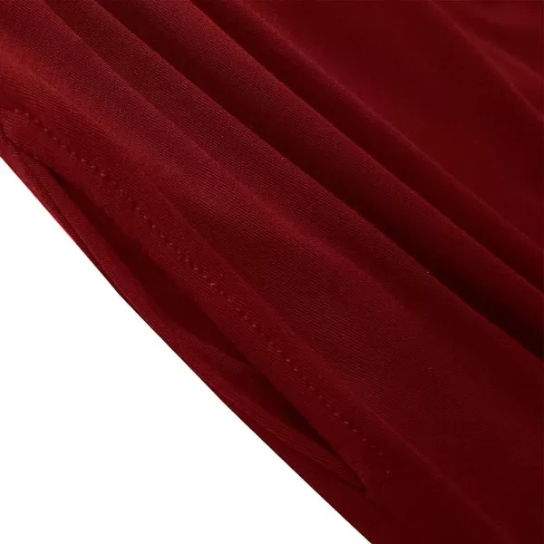imageNoomelfish Girls Long Sleeve Maxi Dress Solid Color Casual Long Dresses with Pockets 412 YearsBurgundy