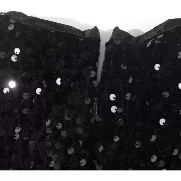 imageNoomelfish Girls Sequin Velvet Tutu Dress Toddler Tulle Sparkly Long Sleeve Fall Winter Party Dresses 38 YearsBlack