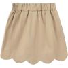 imageNoomelfish Girls Scalloped Uniform Skirts Stretch Cute School Skort with Pockets 512 YearsKhaki