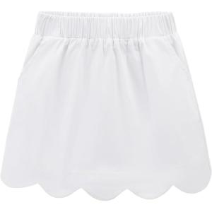 imageNoomelfish Girls Scalloped Uniform Skirts Stretch Cute School Skort with Pockets 512 YearsWhite