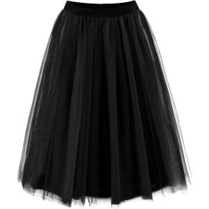 imageNoomlfish Kids Long Tutu Skirts Flower Girl Tulle Party Maxi Skirt 412 YearsBlack