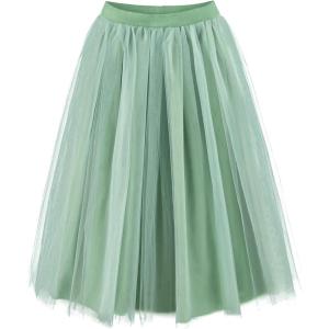 imageNoomlfish Kids Long Tutu Skirts Flower Girl Tulle Party Maxi Skirt 412 YearsSage Green