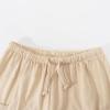 imageNoomelfish Girls Linen Wide Leg Baggy Pants Cute Loose Palazzo Harem Trouser with Pockets 512 YearsKhaki