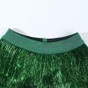 imageNoomelfish Girls Tinsel Fringe Skirt Sparkly Tassel Metallic Party Skirt512 YearsGreen