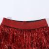 imageNoomelfish Girls Tinsel Fringe Skirt Sparkly Tassel Metallic Party Skirt512 YearsRed