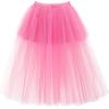 imageNoomlfish Girls High Low Long Tutu Skirts Kids Tulle Party Maxi Skirt 412 YearsPink