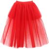imageNoomlfish Girls High Low Long Tutu Skirts Kids Tulle Party Maxi Skirt 412 YearsRed