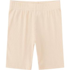 imageNoomelfish Girls Biker Ribbed Shorts Kides Cotton Kint Long Shorts 512 YearsBeige