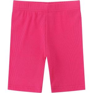 imageNoomelfish Girls Biker Ribbed Shorts Kides Cotton Kint Long Shorts 512 YearsHot Pink