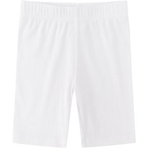 imageNoomelfish Girls Biker Ribbed Shorts Kides Cotton Kint Long Shorts 512 YearsWhite