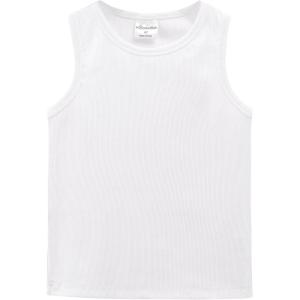 imageNoomelfish Girls Ribbed Racerback Tank Tops Cotton Cute Basic Dance Sleeveless Shirts 412 YearsWhite