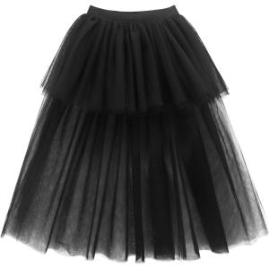 imageNoomlfish Girls High Low Long Tutu Skirts Kids Tulle Party Maxi Skirt 412 YearsBlack