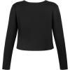 imageNoomelfish Girls Long Sleeve Crop Tops Kids Cute Dance Cropped TShirts 514 Years 512 YearsBlack