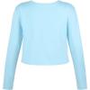 imageNoomelfish Girls Long Sleeve Crop Tops Kids Cute Dance Cropped TShirts 514 Years 512 YearsLight Blue