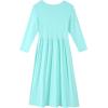 imageNoomelfish Girls Long Sleeve Maxi Dress Solid Color Casual Long Dresses with Pockets 412 YearsBlue