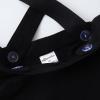 imageNoomelfish Girls Suspender Skater Skirt Stretchy Cotton Flared Overall Dress 412 YearsBlack