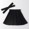 imageNoomelfish Girls Suspender Skater Skirt Stretchy Cotton Flared Overall Dress 412 YearsBlack