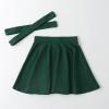 imageNoomelfish Girls Suspender Skater Skirt Stretchy Cotton Flared Overall Dress 412 YearsDark Green