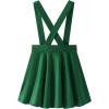 imageNoomelfish Girls Suspender Skater Skirt Stretchy Cotton Flared Overall Dress 412 YearsDark Green