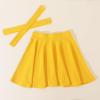 imageNoomelfish Girls Suspender Skater Skirt Stretchy Cotton Flared Overall Dress 412 YearsGold Yellow