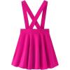 imageNoomelfish Girls Suspender Skater Skirt Stretchy Cotton Flared Overall Dress 412 YearsHot Pink
