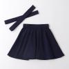 imageNoomelfish Girls Suspender Skater Skirt Stretchy Cotton Flared Overall Dress 412 YearsNavy Blue