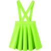 imageNoomelfish Girls Suspender Skater Skirt Stretchy Cotton Flared Overall Dress 412 YearsNeon Green