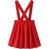 imageNoomelfish Girls Suspender Skater Skirt Stretchy Cotton Flared Overall Dress 412 YearsRed